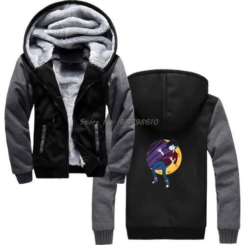 Marshall Lee Hoodie Funny Adventure Time Clothes Humor Anime Men Hooded Winter thickening Keep warm Sweatshirt Streetwear
