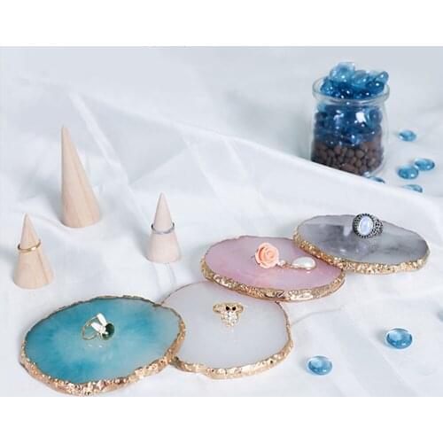 Jewelry Display Board Round Resin Agate Piece Household Nail Art Painted Palette Coaster Photography Props Nail Art Accessories