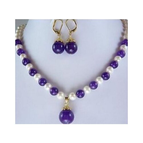 Jewelry Hot sell ~~ new Style Hot sale****Pink pearl /Sri Lanka Moonjade drops pendant necklace Earrings set Fashion Wedding Par