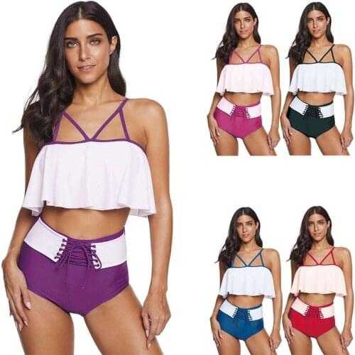 2 Piece Swimsuit Women High Waist Bikini Girl Swim Wear High Waist Bikini Plus Size Swimwear Swim Suit Biquinis Feminino 2020
