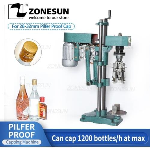 ZONESUN Semi Automatic Wine Soda Water Beverage Bottle Aluminum Ropp Cap Screwer Capper Capping Machine