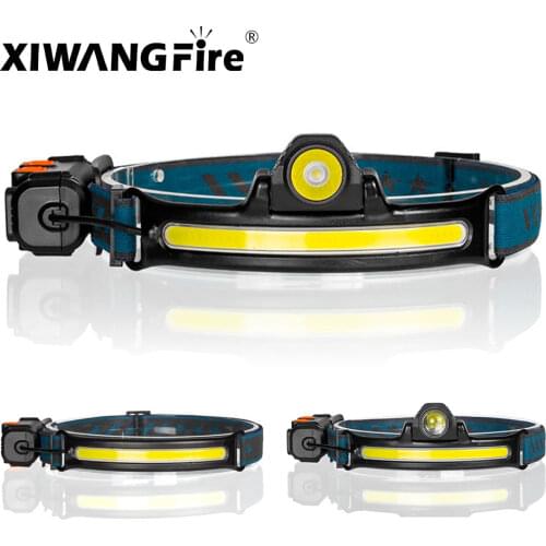 2021 New Release Induction Headlamp XPG+COB LED Head Lamp with Built-in Battery Flashlight USB Rechargeable 6 Modes Head Torch