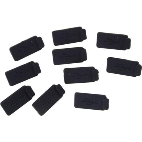 10pcs Black PC Laptop USB Plug Cover Stopper Rubber Soft Silicon Dust Cap