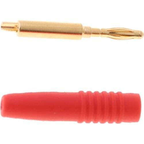 69HA 10pcs 2mm Wire Cord Solder Type Male Banana Plug Jack Connector Musical Speaker Cable Pin Adapter