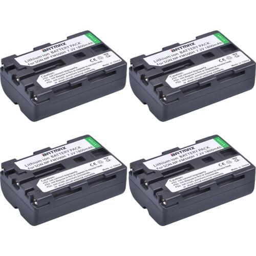 4Pc 1800mAh NP-FM500H NP FM500H Camera Batteries for Canon EOS A57 A65 A77 A450 A560 A580 A900 A58 A99 A550 A200 A300 A350 A700
