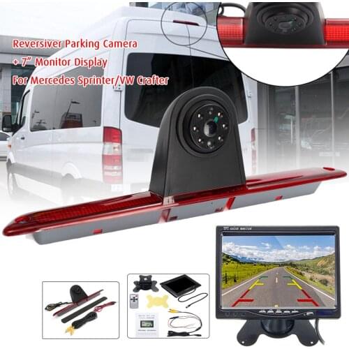 Car CCD reversing rear view camera infrared LED brake light parking night vision backup for Mercedes