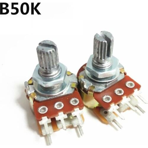 B50K Duplex Potentiometer Sound Amplifier Volume Regulator 5 Feet with Switch Handle Length 15MM 10pcs