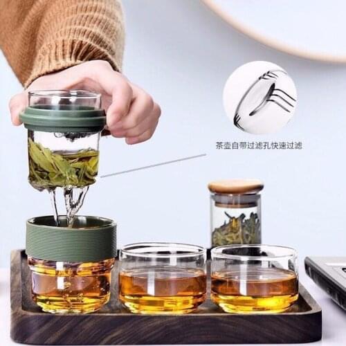 Water Bottle Travel Bag Chinese Tea Set Gaiwan Teapot Teacups Glass Fair Mug Tea Sets Ceramic For Gift Puer Drinkware Teaware