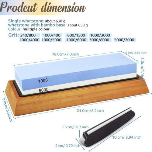 Stone Dual Side Whetstone Professional Kitchen Sharpening Grinder Oilstone 240 400 600 800 1000 6000# Honing Set Kitchen Knife