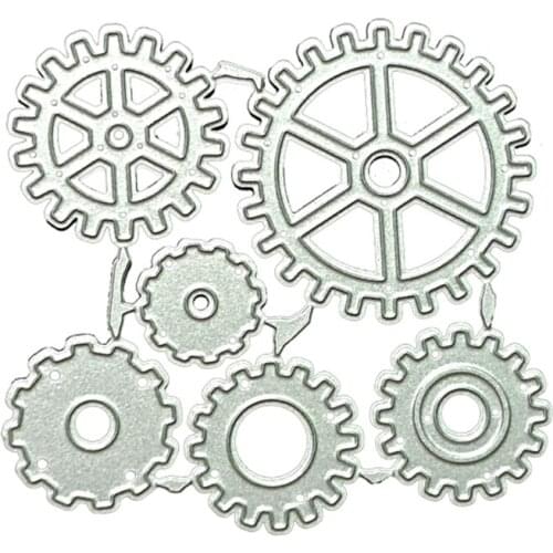 Gearwheel Metal Cutting Dies Stencil DIY Scrapbooking Album Paper Card Template Mold Embossing Craft Decoration