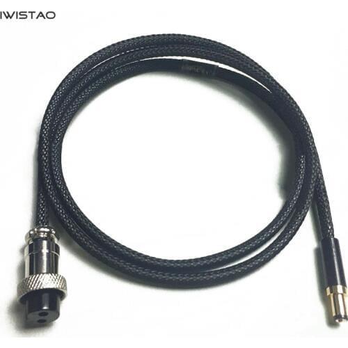 IWISTAO HIFI DC linear Power Cord Aerospace Connector to DC Plug Output 5.5*2.1mm GX12 1.5M DIY Free Shipping