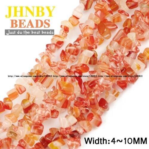 JHNBY carnelian glass Irregular Gravel stone beads Natural stone 86cm Chips beads Jewelry accessories bracelet making DIY