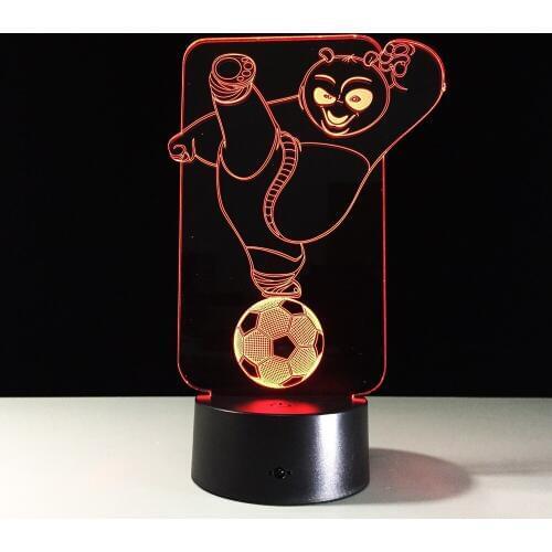Chinese Panda Lamp 3D 7 Color Changing 3D LED Lamp Acrylic Night Light USB Table Lamp for Home Decoration Gift for Kids