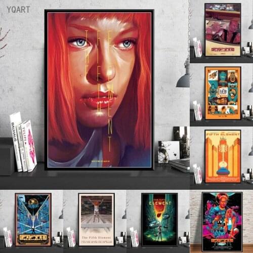 The Fifth Element Classic Sci-Fi Movie Poster and Prints Wall Art Canvas Printings Wall Decorative Pictures for Home Bar Decor