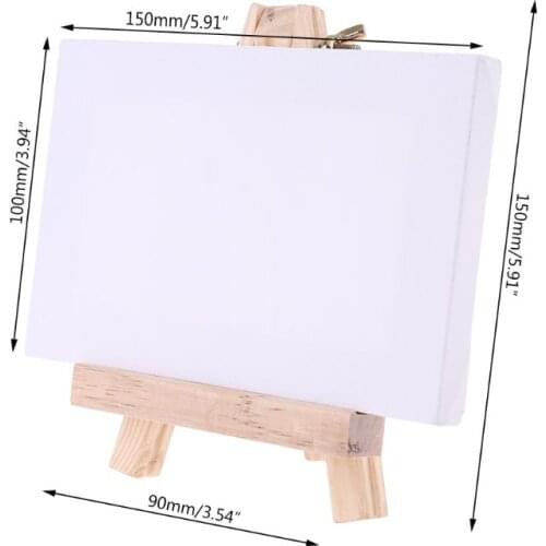 Mini Canvas Natural Wood Easel Set For Art Painting Drawing Craft