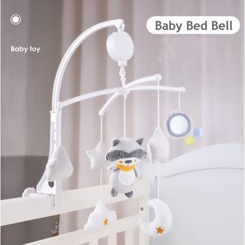 Baby Mobile Crib Rattles Toys with Music Box 360 Degree Rotating Bracket Holder Newborn Crib Bed Bells for 0-24Months
