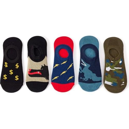 Women Happy Socks Kawaii Cute Cartoon Animal Shark Letter Stripe Spot Funny Socks Summer Thin Short Boat Socks Harajuku Men Male