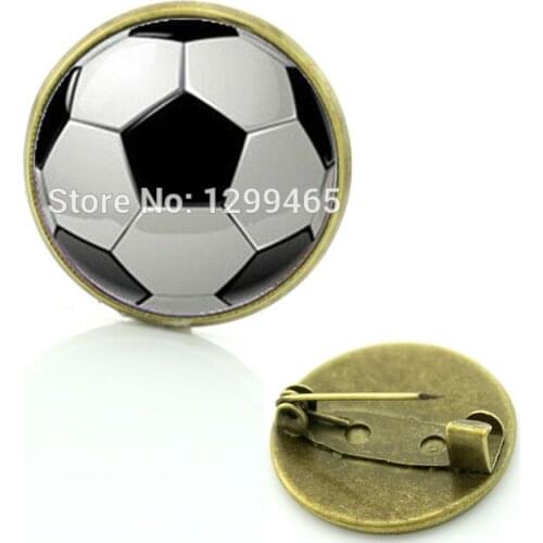 Novelty Interesting sports events brooches supernatural winter style pins football art picture keepsake badge C 1354