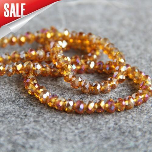 New arrival 3x4mm Faceted Gold AB+ colorful glass Crystal beads loose 150pcs DIY Manual Women Jewelry making design wholesale