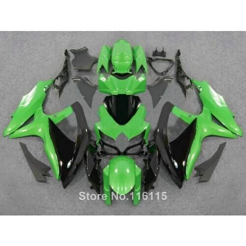 Perfect fiting Fairing kit for SUZUKI K8 K9 GSX-R600/700 2008 2009 2010 green black ABS GSXR600 GSXR750 08 09 10 fairings LS55