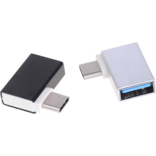 90 Degree Type C To USB 3.0 Female Data OTG Converter For Macbook Android Phone