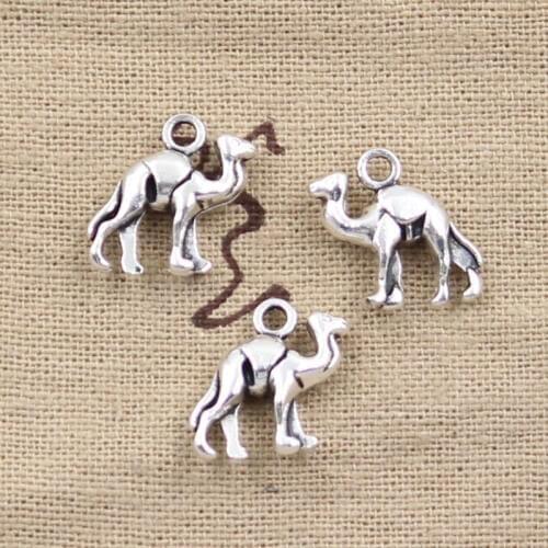 15pcs Charms Lovely Camel 15x14mm Antique Silver Color Plated Pendants Making DIY Handmade Tibetan Silver Color Jewelry
