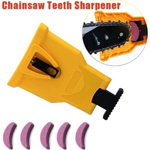 Chainsaw Teeth Sharpener Portable Sharpen Chain Saw Bar-Mount Fast Grinding Sharpening Chainsaw Chain Woodworking Tools Set
