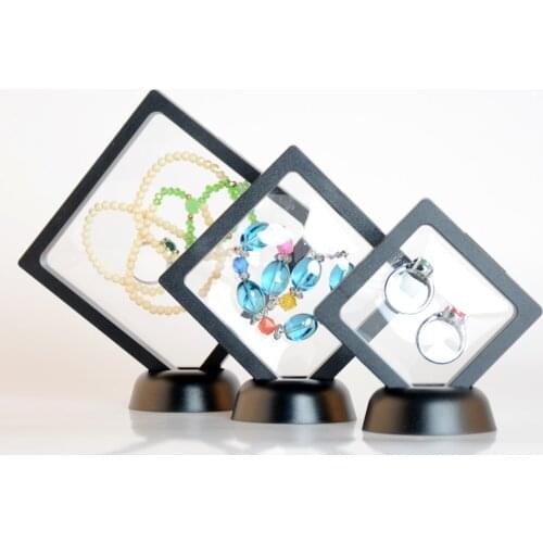 Clear Acrylic 3D Display Floating Frame Display Case for Jewelry Stones Coins 9cm