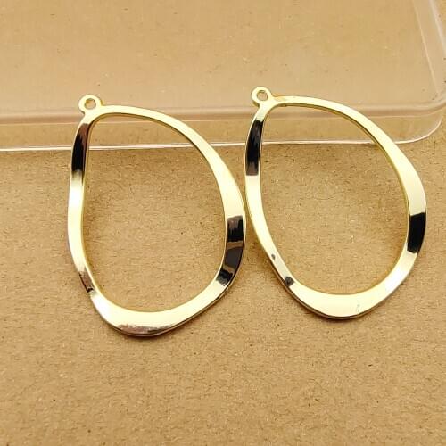 10pcs 28x38mm irregular oval charms for jewelry making earring pendant bracelet and necklace charm