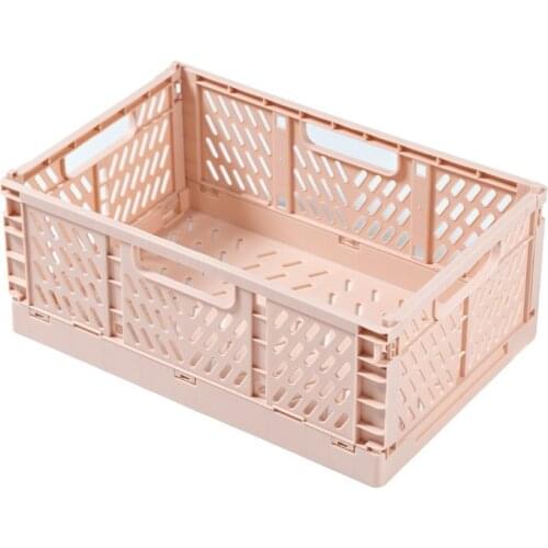 Folding Collapsible Plastic Storage Crate Box Stackable Home Kitchen Warehouse Storage Baskets Box S L XL