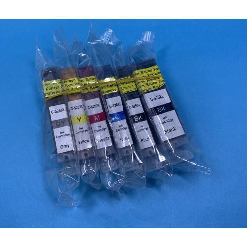 YOTAT 6pcs Compatible PGI-525XL Ink Cartridge PGI-525 CLI-526 For Canon PIXMA MG6150 MG8150 printer