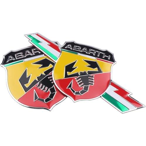 Car Styling 3D Metal Aluminum Italian Scorpion Fender Emblem Badge Car Sticker Adhesive For FIAT abarth Auto Accessories