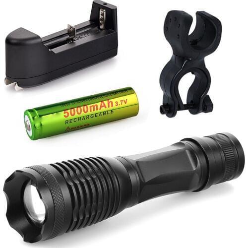 Led Flashlight 8000 lumens XML-t6 led Torch Zoomable LED Flashlight Torch Light Lampe Torche for 18650 Rechargeable Battery