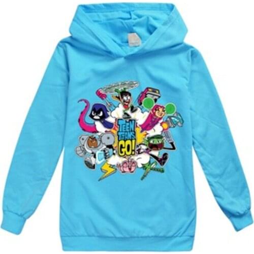 Boys Titans Go Hoodies Cartoon Games Cotton Casual Fashion Children Costume Hot Sale Titans Go Long Sleeve Kids Tops Clothes