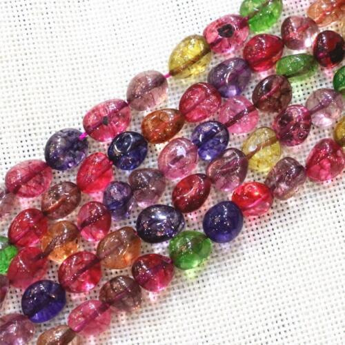 Wholelsale Jewelry Making Synthetic Tourmaline Multicolor Crystal Stone Freeform Irregular Shape 10mm Loose Beads 15inch B3285