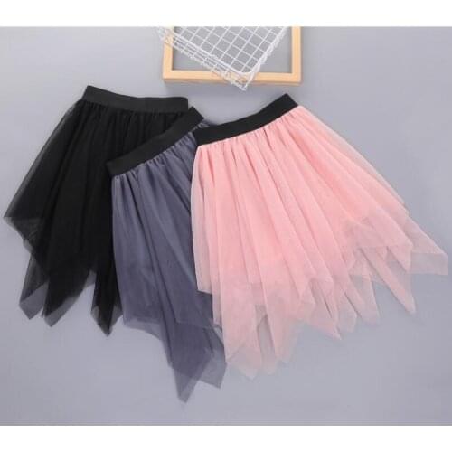 Spring Autumn Summer Girls Skirt Tutu Ball Gown Solid Kids Skirts Mesh Princess Children Clothes Ballet Dance Girl Tutus JW4841