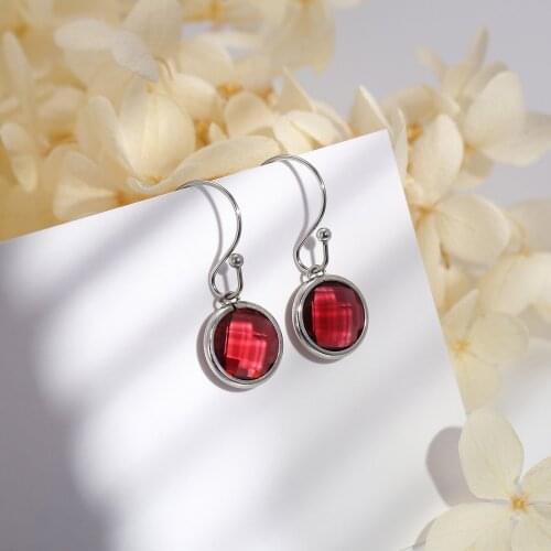 Crystals From Round Earrings High Quality Stainless Steel Fashion Jewelry Gift Multiple Colors