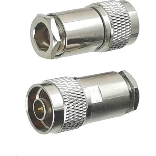 1pcs N Male Plug Connector Clamp RG8 LMR400 7D-FB RG213 Cable RF Coaxial Brass Straight New