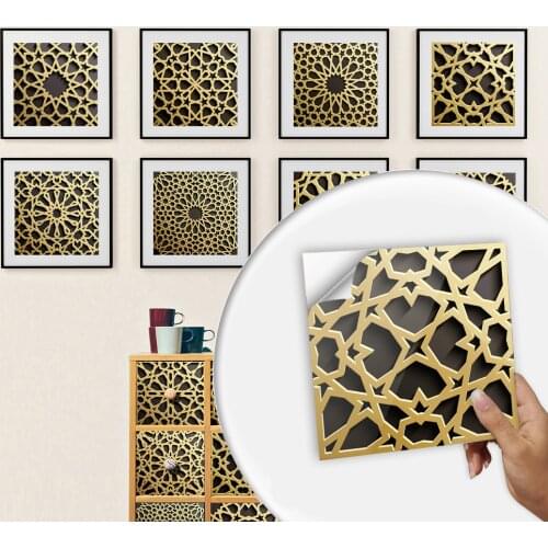 10/15/20/30cm Muslim Style Tiles Sticker Kitchen Oil-proof Bathroom Waterproof Art Mural Surface Crystal Film PVC DIY Wallpaper