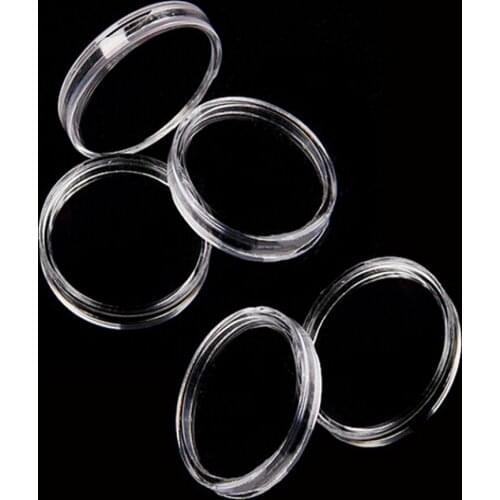 10Pcs Storage Boxes Applied Clear Round Cases Coin Storage dia 45mm Lighthouse Plastic Capsules Coin box Display Cases