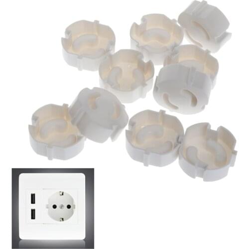 10pcs Baby Safety Plug Socket Cover Protective Child Safety Plug Guard 2 Hole Y4QA