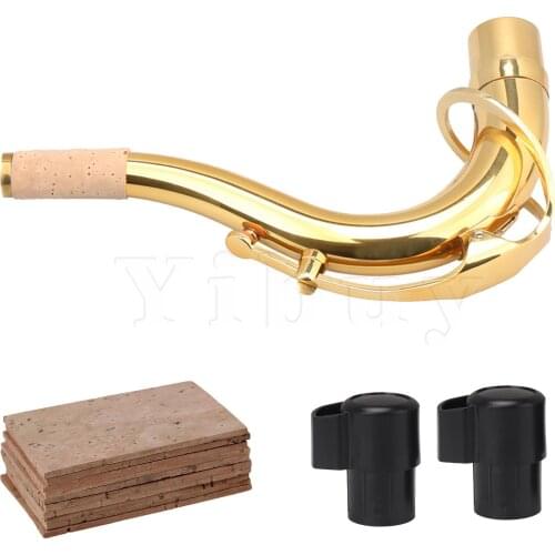 13pcs Tenor Saxophone End Plug& Elbow Bend Neck Brass with Cork Sheet