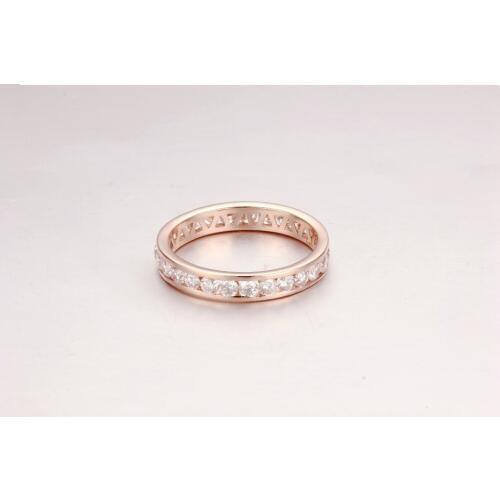 14k Rose Gold Round 2mm DEF White color Lab diamond Wedding Band Ring For Women gift