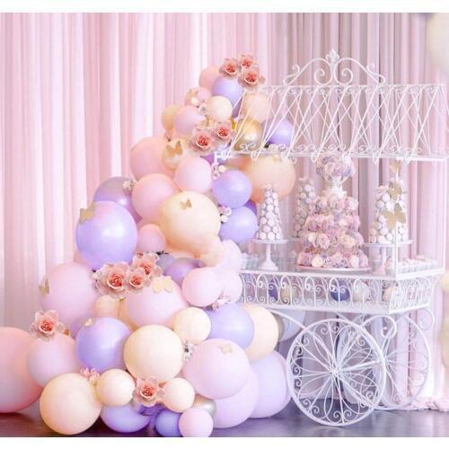 156pcs/set Pastel Balloons Arch Garland Kit Pink Yellow Purple Macaron Latex Balloon Baby Shower Girl Birthday Party Decoration