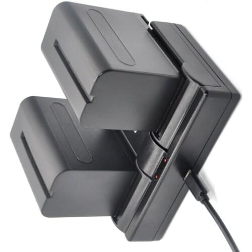 7200mAh 2Pcs NP-F970 NP F960 NP F960 F970 Batteries+ Dual USB Charger for Sony NP-F550 NP-F770 NP-F750 F960 F970 CCD-RV100 TRV5