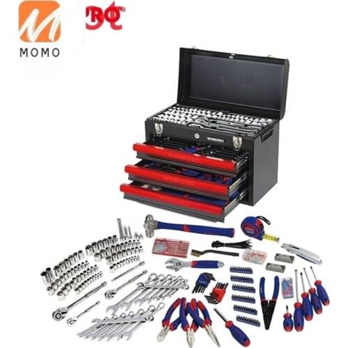 480 PC Mechanical Tools Kit with Tool bag Storage Case Hand Metal File 3-Drawer Heavy Duty Metal Box