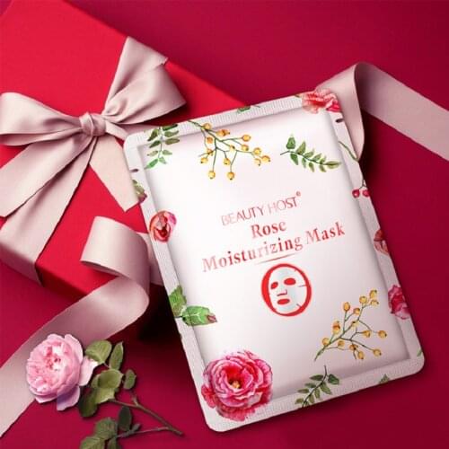 5PCS Beauty Host Rose Moisturizing and Brightening Facial Mask Anti-Aging Nourish Skin Care