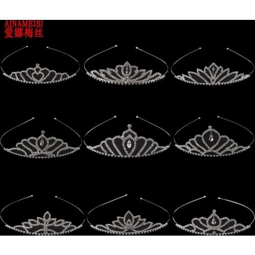 AINAMEISI Fashion Crystal Princess Crown Girls Tiaras Hair Accessories Rhinestone Bridal Headband Women Wedding Hair Jewelry