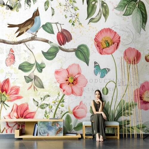 Beibehang custom American pastoral European Flowers Photo Wall Murals wallpapers Living Room Bedroom Background 3D Wall Stickers