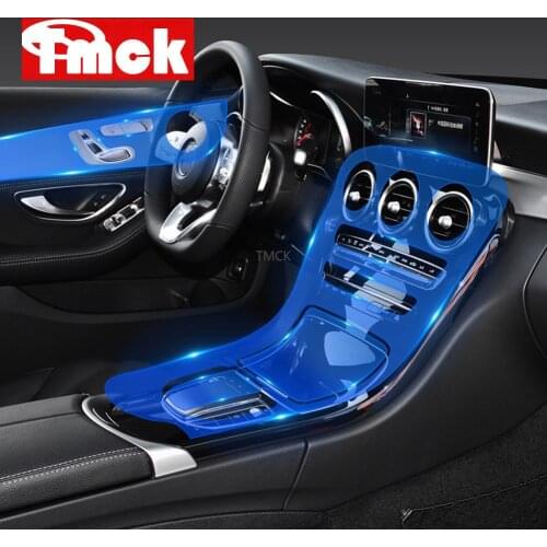 For Mercedes Benz C Class W205 C200 C260 C300 C180 2019 2020 2021 Car Accessories Center Console TPU Transparent Protector Film